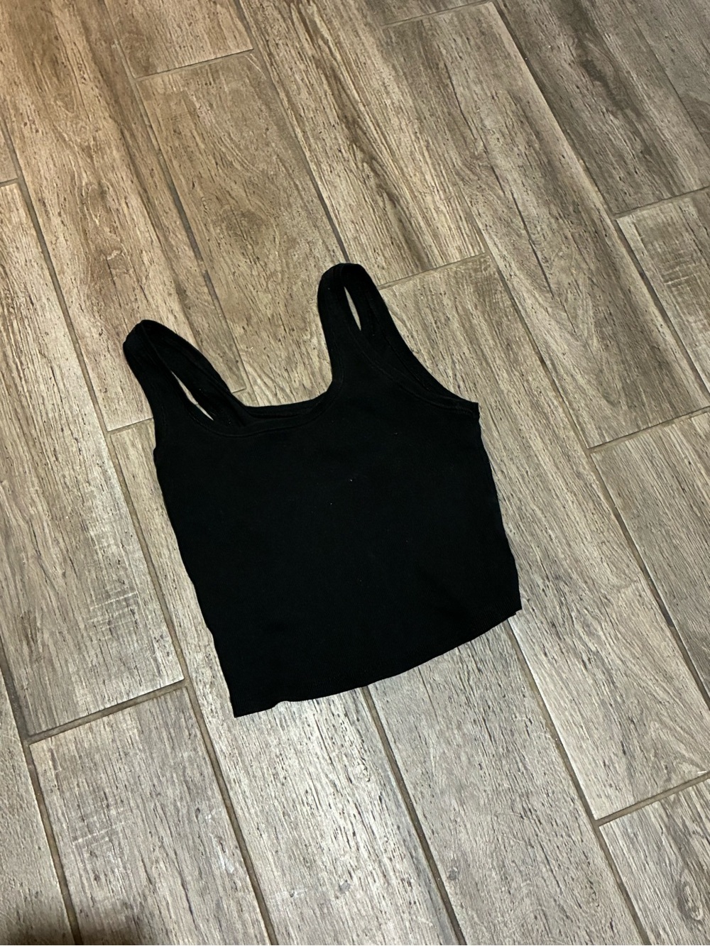 wild fable Black Ribbed Scoop Tank Top